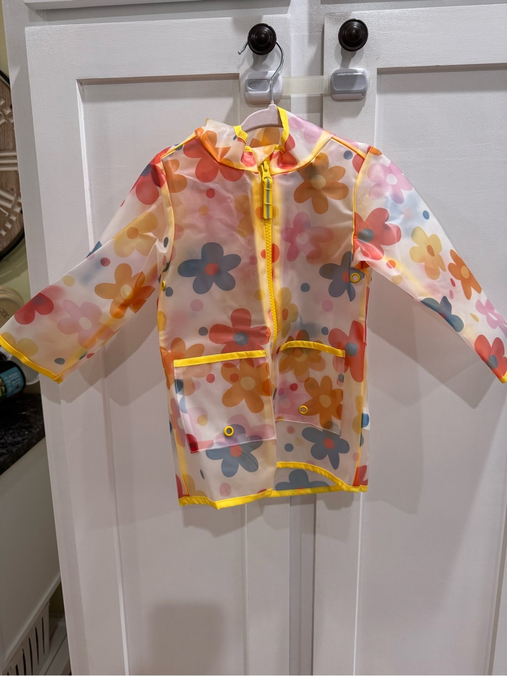 Cat & Jack Kids Floral Yellow-Trim Rain Jacket